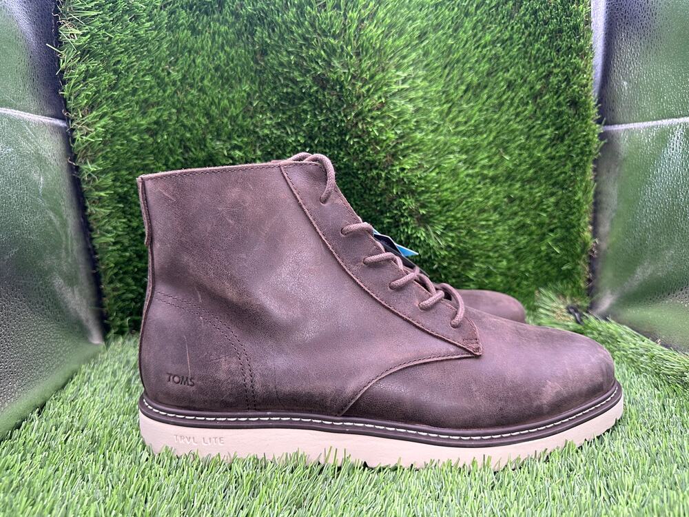 TOMS Navi Trvl Lite Ranger 10020291 Ankle Boot Men's 12 Brown Leather Lace-Up